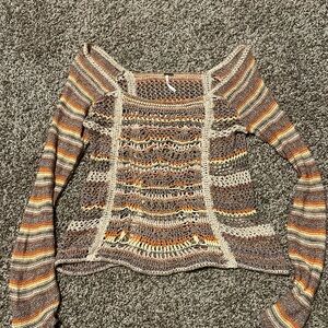 🧡Free People Striped Colorful Knit Sweater🧡